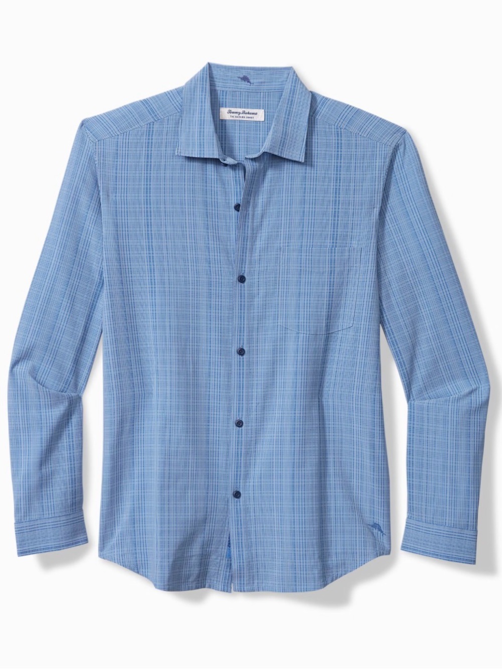 Tommy Bahama coast sandbar islandzone button up stretch blue plaid men’s large